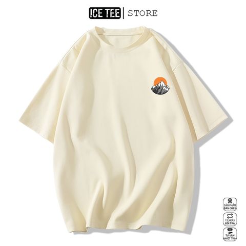 Áo Thun Nữ, Áo Phông Nam Nữ Unisex Tay Lỡ ICETEE Mã i42 Hình in Núi Phú Sĩ Cute Chất Cotton Form Rộng Phong Cách Ulzzang
