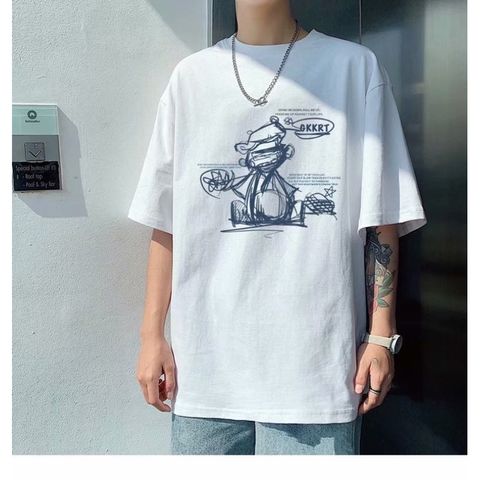 Áo Thun Nữ, Áo Phông Nam Nữ Unisex Tay Lỡ ICETEE Mã i59 Hình in Hoa Ban Cute Chất Cotton Form Rộng Phong Cách Ulzzang