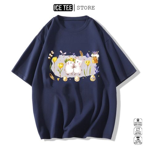 Áo Thun Nữ, Áo Phông Nam Nữ Unisex Tay Lỡ ICETEE Mã i13 Hình in Pikachu Cute Chất Cotton Form Rộng Phong Cách Ulzzang