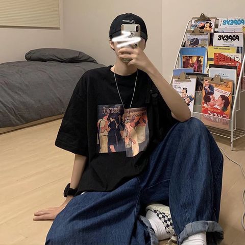 Áo Thun Nữ, Áo Phông Nam Nữ Unisex Tay Lỡ ICETEE Mã i54 Hình in Cat, book Coffe Chất Cotton Form Rộng Phong Cách Ulzzang