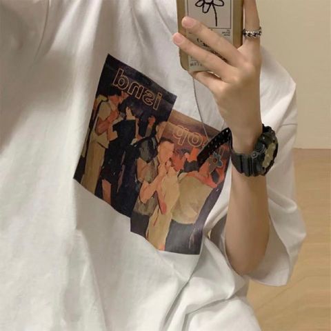 Áo Thun Nữ, Áo Phông Nam Nữ Unisex Tay Lỡ ICETEE Mã i54 Hình in Cat, book Coffe Chất Cotton Form Rộng Phong Cách Ulzzang