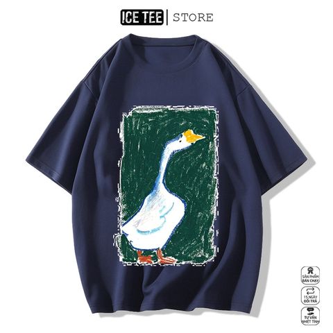 Áo Thun Nữ, Áo Phông Nam Nữ Unisex Tay Lỡ ICETEE Mã i58 Hình in hình lớn Cute Chất Cotton Form Rộng Phong Cách Ulzzang