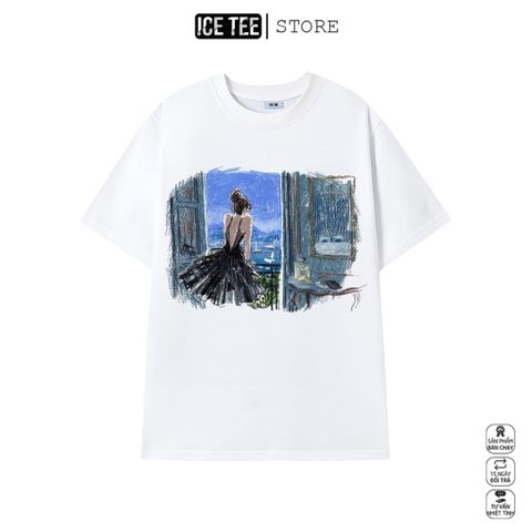 Áo Thun Nữ, Áo Phông Nam Nữ Unisex Tay Lỡ ICETEE Mã i18 Hình in Cute Chất Cotton Form Rộng Phong Cách Ulzzang