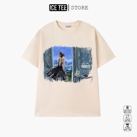 Áo Thun Nữ, Áo Phông Nam Nữ Unisex Tay Lỡ ICETEE Mã i18 Hình in Cute Chất Cotton Form Rộng Phong Cách Ulzzang