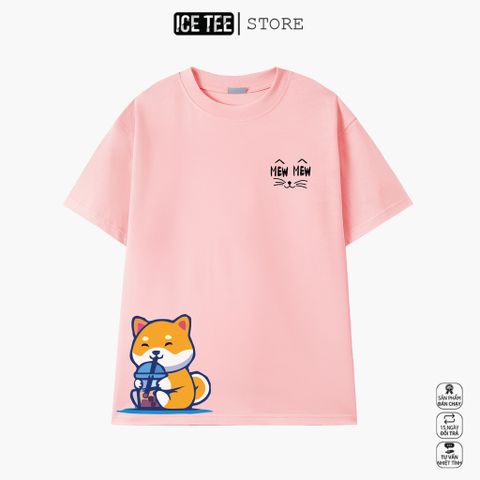 Áo Thun Shiba ICETEE i02 Unisex Cottton Co Giãn, Áo Phông Tay Lỡ Cổ Tròn Form Oversize Thời Trang Nam Nữ
