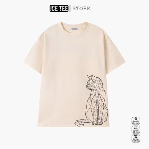 Áo Thun Nữ, Áo Phông Nam Nữ Unisex Tay Lỡ ICETEE Mã i45 Hình in Galaxy Cat Cute Chất Cotton Form Rộng Phong Cách Ulzzang