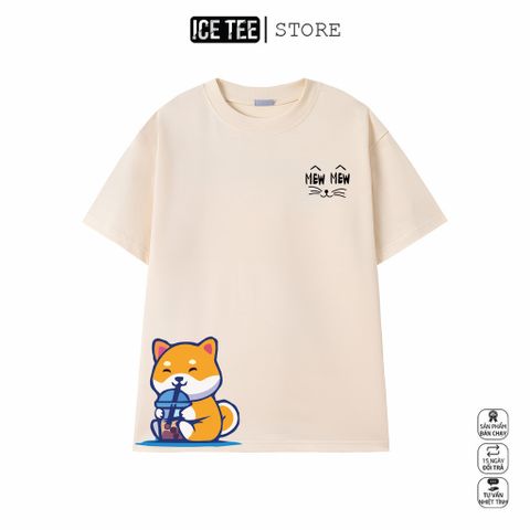 Áo Thun Shiba ICETEE i02 Unisex Cottton Co Giãn, Áo Phông Tay Lỡ Cổ Tròn Form Oversize Thời Trang Nam Nữ