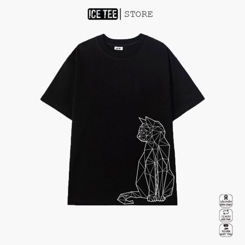 Áo Thun Nữ, Áo Phông Nam Nữ Unisex Tay Lỡ ICETEE Mã i45 Hình in Galaxy Cat Cute Chất Cotton Form Rộng Phong Cách Ulzzang