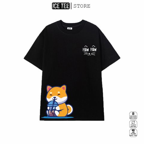 Áo Thun Shiba ICETEE i02 Unisex Cottton Co Giãn, Áo Phông Tay Lỡ Cổ Tròn Form Oversize Thời Trang Nam Nữ