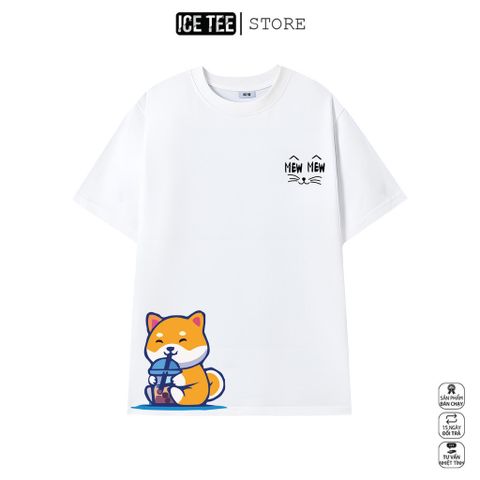 Áo Thun Shiba ICETEE i02 Unisex Cottton Co Giãn, Áo Phông Tay Lỡ Cổ Tròn Form Oversize Thời Trang Nam Nữ