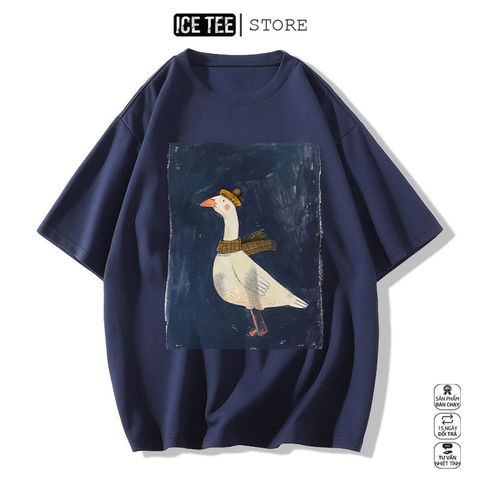 Áo Thun Nữ, Áo Phông Nam Nữ Unisex Tay Lỡ ICETEE Mã i57 Hình in vịt con Cute Chất Cotton Form Rộng Phong Cách Ulzzang