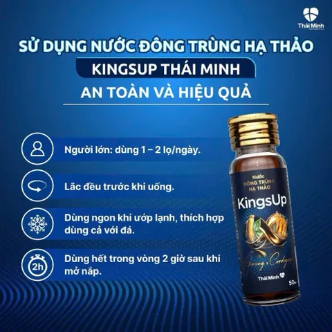 Nước ĐÔNG TRÙNG HẠ THẢO KingsUp Thái Minh hộp 4 lọ