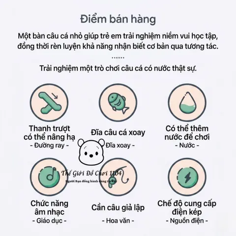 Đồ chơi bàn câu cá nam châm có nhạc xoay 360 độ rèn luyện tư duy cho bé, Thế giới đồ chơi 1104