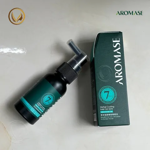 Xịt dưỡng tóc, làm dịu và giảm viêm da đầu AROMASE Herbal Cooling Scalp Care Spray 40ml - cho da dầu