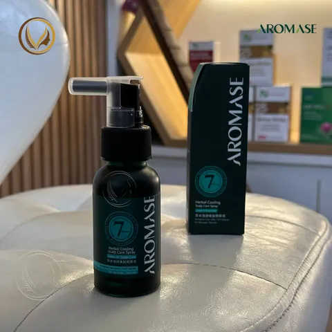 Xịt dưỡng tóc, làm dịu và giảm viêm da đầu AROMASE Herbal Cooling Scalp Care Spray 40ml - cho da dầu