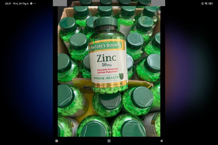 Nắp không chữ Bổ Sung Kẽm ZinC 50mg hãng Nature's Bounty chai 400 viên của Mỹ 672609