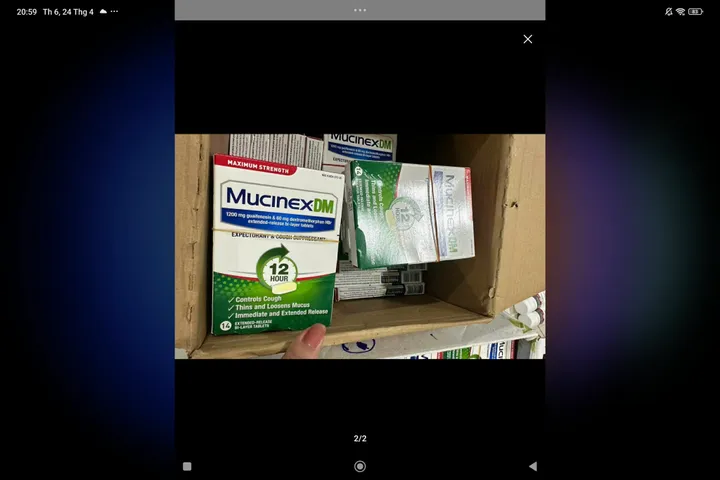 Viên uống giảm ho, đau rát họng, long đờm Mucinex DM 14 viên 