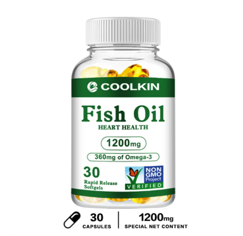 (60 viên) Viên nang dầu cá Coolkin OMEGA 3 giàu DHA & EPA cho trái tim khỏe mạnh Tăng cường trí não Cải thiện trí thông minh Cải thiện sức khỏe tim mạch