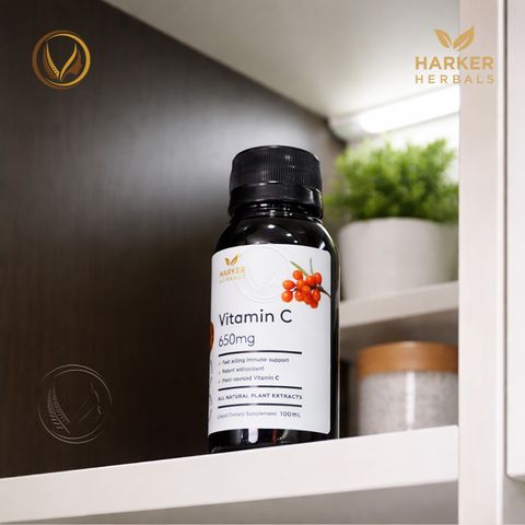 Siro bổ sung Vitamin C tăng đề kháng cho cả gia đình Harker Herbals Vitamin C 650mg Syrup 100ml