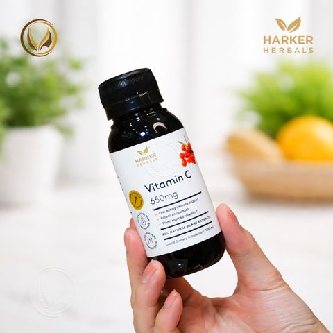 Siro bổ sung Vitamin C tăng đề kháng cho cả gia đình Harker Herbals Vitamin C 650mg Syrup 100ml