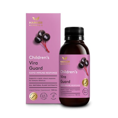 Siro tăng sức đề kháng & giảm ốm vặt cho bé Harker Herbals Children’s Vira Guard 100ml