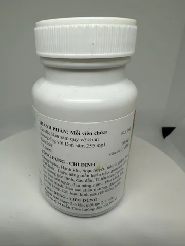 Bài phương cổ truyền Đan Sâm Tam Thất bv YHCT hoạt huyết tiêu ứ lưu thông khí huyết đến não và các chi lọ 100v
