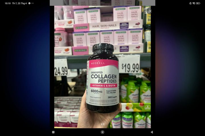 Viên Uống Collagen Peptides Neocell 360 Viên - Tăng Cường Độ Đàn Hồi Da, Vitamin C & Biotin Hỗ Trợ Tóc Và Móng Khỏe cua my