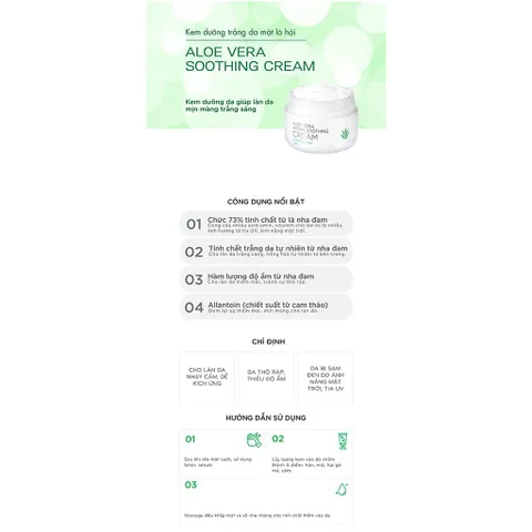 [HÀNG CÔNG TY] Kem Lô Hội Kem Dưỡng Cấp Ẩm Trắng Sáng Tái Tạo Da Chống Lão Hóa GoodnDoc Aloe Vera Hydra Soothing Cream