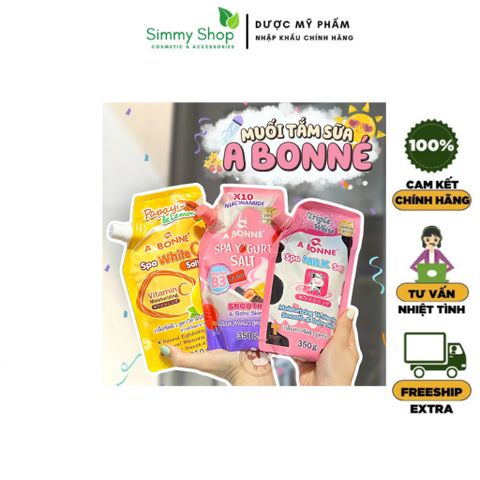 Muối Tắm Sữa Bò A Bonne Spa Milk Salt Tẩy Tế Bào Da Chết Dưỡng Ẩm Body Cơ Thể Trắng Sáng Mềm Da Abonne Thái Lan 350g