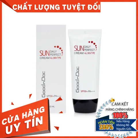 [HÀNG CÔNG TY] Kem chống nắng dưỡng sáng da ngừa lão hóa 3 in 1 Goodndoc Daily Perfect Suncream SPF 50+/PA+++ 50ml