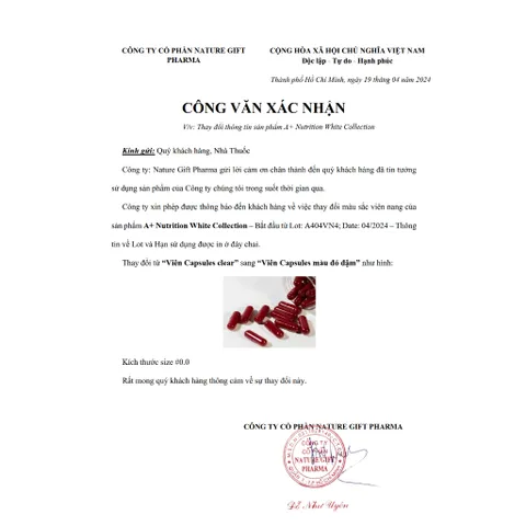 BẢO HÀNH 3 THÁNG - Viên Uống Trắng Da Giảm Sạm Nám Chống Lão Hoá WHITE Collection A+ Nutrition Hộp 60 Viên