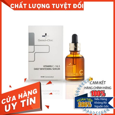 [HÀNG CÔNG TY] Serum dưỡng trắng sáng da, giảm thâm nám sạm da, chống lão hóa Goodndoc Vitamin C 16.5 Daily Whitening