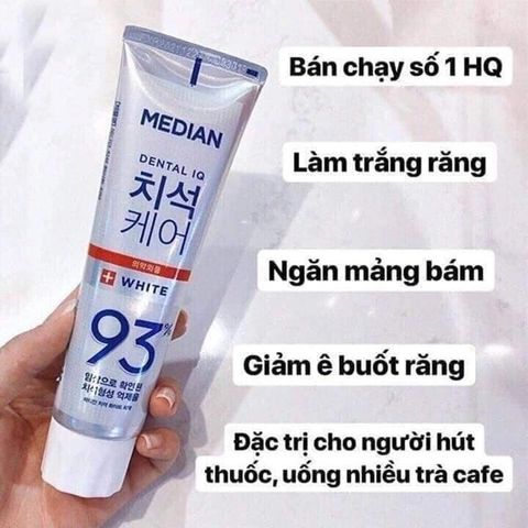 HÀNG CÔNG TY - Kem đánh răng MEDIAN Dental IQ 93% Làm sạch trắng sáng răng giúp răng chắc khỏe - Hàn Quốc 120g