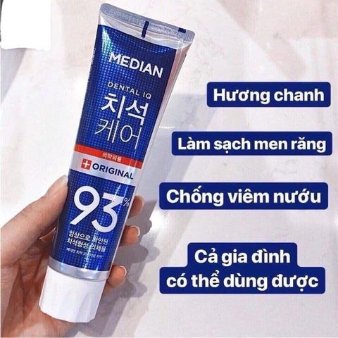 HÀNG CÔNG TY - Kem đánh răng MEDIAN Dental IQ 93% Làm sạch trắng sáng răng giúp răng chắc khỏe - Hàn Quốc 120g