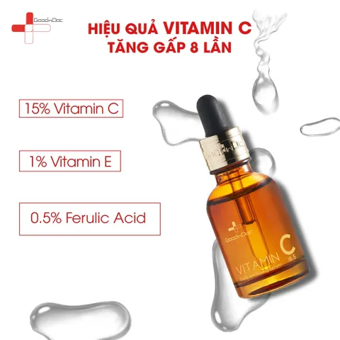 [HÀNG CÔNG TY] Serum dưỡng trắng sáng da, giảm thâm nám sạm da, chống lão hóa Goodndoc Vitamin C 16.5 Daily Whitening