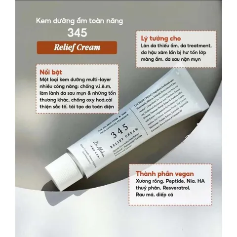 Kem dưỡng 345 Relief Cream Dr.Althea Phục Hồi Cấp Ẩm Làm Dịu Da Dưỡng Trắng Sáng Bảo Vệ Da - 50ml