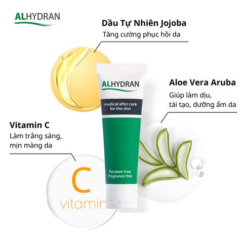 Kem Dưỡng Ẩm ALHYDRAN - Phục Hồi, Tái Tạo Da Hư Tổn, Nhạy Cảm, An Toàn Cho Bà Bầu, Phụ Nữ Mang Thai 30ml