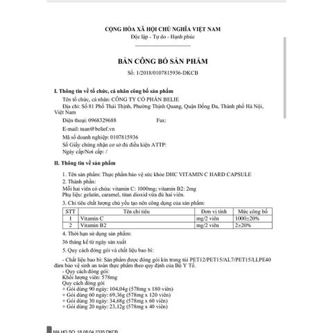 [HÀNG CÔNG TY] Viên Uống DHC Bổ Sung Vitamin C Nhật Bản 30 ngày - Gói 60 Viên