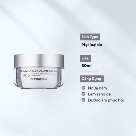 Kem dưỡng ẩm Dermafirm Melavita-C Exosome Cream dưỡng sáng mờ nám tái sinh trắng sáng da - 50ml