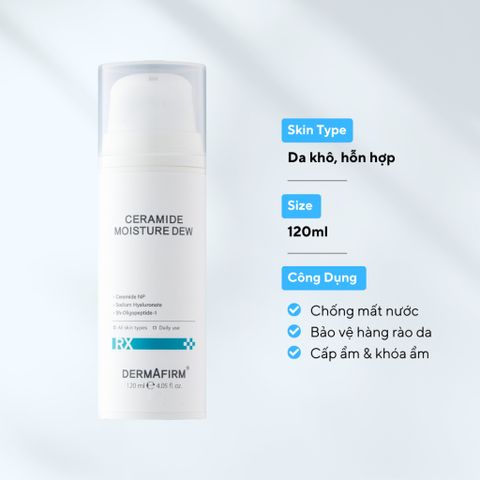 Sữa Dưỡng Dermafirm Ceramide Moisture Dew Công Thức Tạo Màng Chống Mất Nước 120ml HÀNG CÔNG TY - CMD120