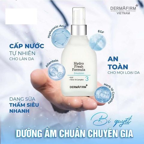 HÀNG CÔNG TY - Sữa Dưỡng Cấp Nước Dermafirm Hydro Fresh Formula Tinh Chất Hydro Tươi Dưỡng Ẩm Cấp Tốc Da Mặt