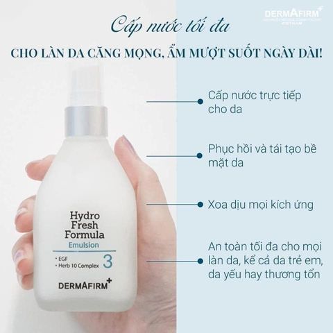 HÀNG CÔNG TY - Sữa Dưỡng Cấp Nước Dermafirm Hydro Fresh Formula Tinh Chất Hydro Tươi Dưỡng Ẩm Cấp Tốc Da Mặt