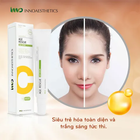 HÀNG CÔNG TY-Kem Siêu Trẻ Hoá Toàn Diện Căng Bóng Trắng Sáng Da Innoaesthetics INNO-DERMA Home Care Age Rescue 24h Cream