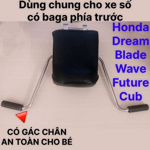 Ghế Đôn ngồi xe Số: Wave,Dream,Sirius…Dành cho bé trên 2 tuổi inox chắc chắn