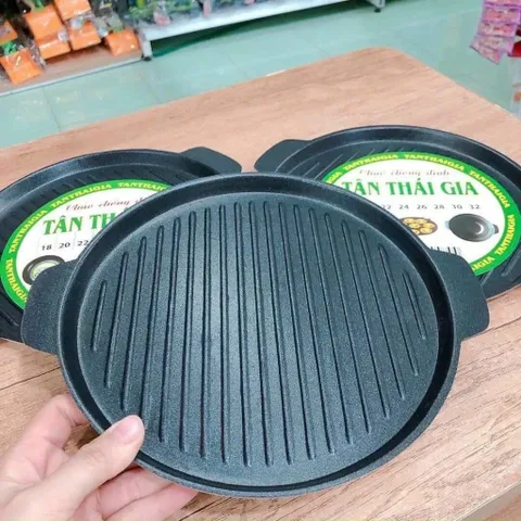 CHẢO NƯỚNG 24Cm, chiên bò bít tết vân sóng chống dính hàng Việt Nam , chảo nướng