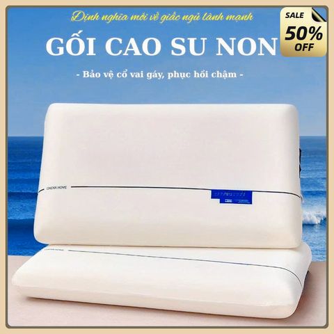 Gối cao su non cao cấp chống đau mỏi vai gáy mềm mại, thoáng khí kích thước 40x60cm