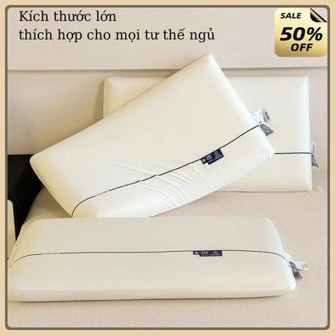 Gối cao su non cao cấp chống đau mỏi vai gáy mềm mại, thoáng khí kích thước 40x60cm