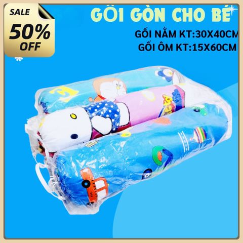 HCM Gối Nằm Cho Bé vải Cotton Mềm Mại Kèm Ruột Gối Gòn Bé Trai Gái-Gối Nằm Cho Trẻ Em