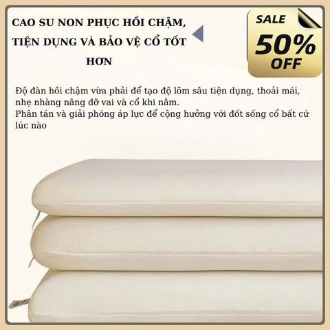 Gối cao su non cao cấp chống đau mỏi vai gáy mềm mại, thoáng khí kích thước 40x60cm
