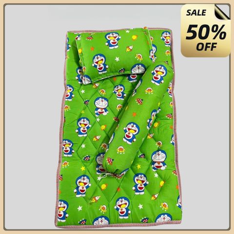 Bộ Nệm Cho Bé Đi Học Cao Cấp chất Cotton.Chống hơi đất, Chống trượt, Giặt máy nhanh khô